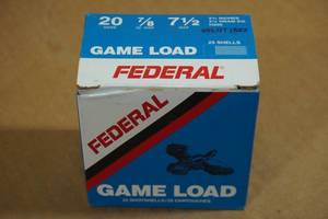 lot 133 image: 25 Federal Game Load 20 Gauge 2-34 7-12 Shot Shotshells