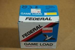 lot 134 image: 25 Federal Game Load 20 Gauge 2-34 8 Shot Shotshells