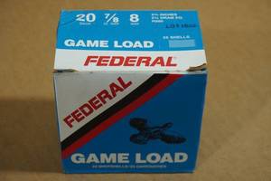 lot 135 image: 25 Federal Game Load 20 Gauge 2-34 8 Shot Shotshells