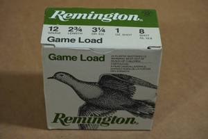 lot 138 image: 25 Remington Game Load 12 Gauge 2-34 8 Shot Shotshells