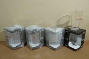 lot 179 image: 4 Pint Glasses with Embedded Bullets - Blue Lives Matter