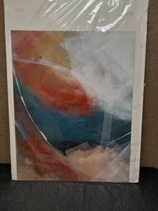 lot 47 image: UNFRAMED CANVAS PAINTING