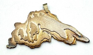 lot 26 image: Jacquelyn Westerlund West Grove Design Artisan Abstract Metal Lake Superior Pendant
