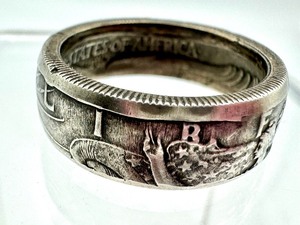lot 61 image: Vintage Artisan Sterling Ring Crafted from a 1941 United States Half Dollar Coin
