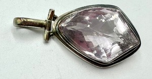 lot 56 image: Sterling Silver and Faceted Crystal  Quartz Pendant