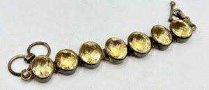 lot 13 image: Gorgeous Sterling and Citrine Quartz Bracelet