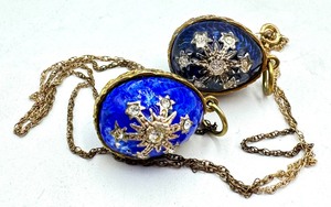 lot 83 image: Two Enamel Faberge Style Pendants