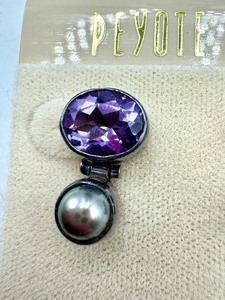 lot 114 image: New Pair of Amethyst and Sterling Silver Earrings