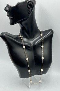 lot 134 image: 10k Yellow Gold and Freshwater Pearl Necklace