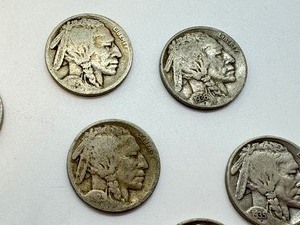 lot 168 image: (8) United States Buffalo Nickel Coins