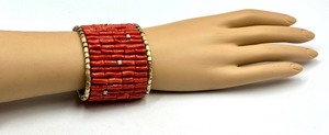 lot 3A image: Demner 18k, Coral and Diamond Bracelet