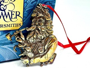 lot 182 image: Hand & Hammer Sterling Silver Santa Figurine Ornament