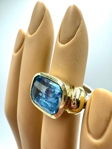 lot 197 image: Beautiful Sterling Silver, 14k Topaz Ring