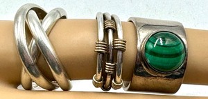 lot 220 image: Three Sterling Silver Rings