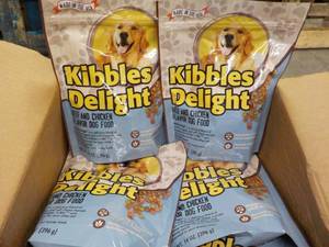 lot 377 image: 10 x 14 oz Bags Kibbles Delight Dog Food