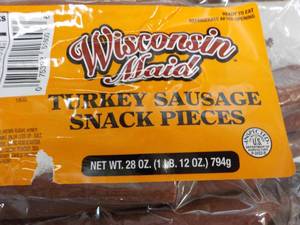 lot 396 image: Wisconsin Maid Chicken Sausage Snack Pieces - 28 oz bags