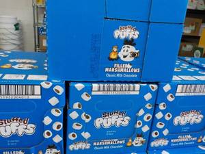 lot 407 image: 4 boxes Stuffed Puffs Chocolate Filled Marshmallows Best By 05212023