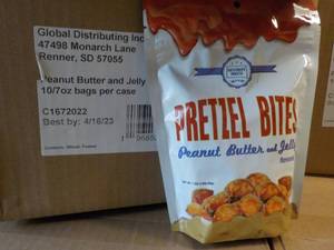 lot 413 image: 10 x 7 oz Bags Pretzel Bites Peanut Butter and Jelly Best By 04162023
