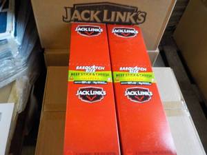 lot 435 image: 2 x 12 per box Jack Links Sasquatch Beef Stick and Cheese Jalapeno