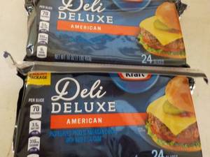 lot 449 image: 2 x 24 Slices Kraft Deli Delux Refrigerated American Cheese Slices