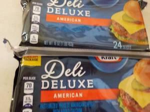 lot 450 image: 2 x 24 Slices Kraft Deli Delux Refrigerated American Cheese Slices