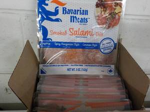 lot 483 image: C 12 x 5 oz Frozen Pkgs Bavarian Meats Smoked Salami Trio