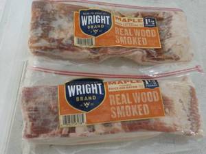 lot 487 image: G 2 x 24 oz Frozen Pkgs Maple Real Wood Smoked Bacon