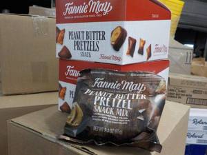 lot 502 image: 12 x 2.3 oz Bags Fannie May Peanut Butter Pretzels