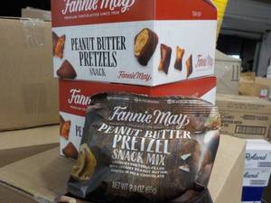 lot 503 image: 12 x 2.3 oz Bags Fannie May Peanut Butter Pretzels