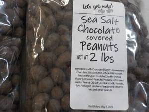 lot 504 image: 2 x 2 lb. Bags Sea Salt Chocolate Covered Peanuts Best By 05022024