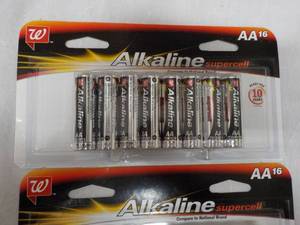 lot 5 image: 2 packs 32 Total Alkaline Supercell AA Batteries