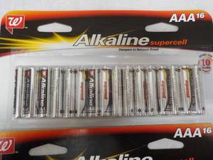 lot 15 image: Alkaline Supercell AAA Batteries- 2 packs of 32 total