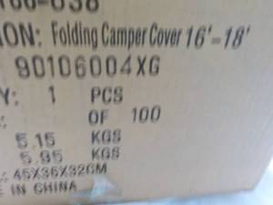 lot 52 image: Folding Camper Cover 16 ft - 18 ft...
