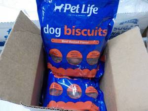 lot 77 image: 4 x 15 oz Bags Pet Life Dog Biscuits