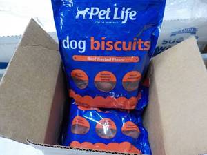 lot 78 image: 4 x 15 oz Bags Pet Life Dog Biscuits