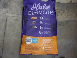 lot 92 image: 20 lb. Bag Halo Evevate Puppy Food...