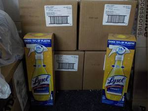 lot 100 image: 4 x 32 each Lysol Smart Cleaner Refills and 2 spray bottles