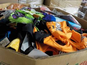 lot 103 image: Pallet of New Halloween Costumes and Dcor- if you win this pallet you will need to pick up Tuesday or Wednesday Immediately after Auction Endings, Bring Boxes and Proper Vehicle