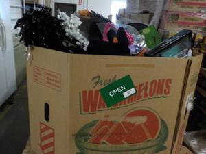 lot 104 image: Pallet of New Halloween Costumes and Dcor- if you win this pallet you will need to pick up Tuesday or Wednesday Immediately after Auction Endings, Bring Boxes and Proper Vehicle