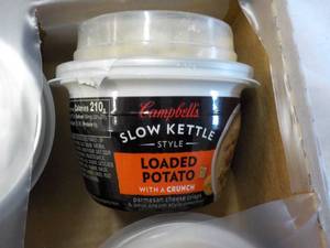 lot 116 image: 12 ct Campbells Slow Kettle Style Loaded Potato Soup with a Crunch best date 08152023