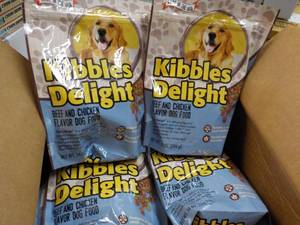 lot 188 image: 10 x 14 oz Bags Kibbles Delight Dog Food