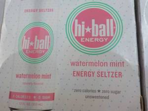 lot 195 image: 6 x 4 packs Hi Ball Watermelon Mint Energy Seltzer