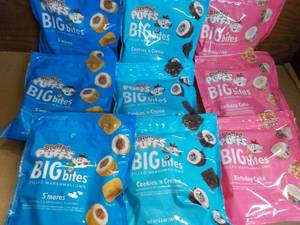 lot 242 image: 9 x 5.9 oz Bags Stuffed Puffs Big Bites - 3 flavors