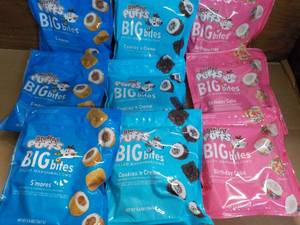 lot 243 image: 9 x 5.9 oz Bags Stuffed Puffs Big Bites - 3 flavors