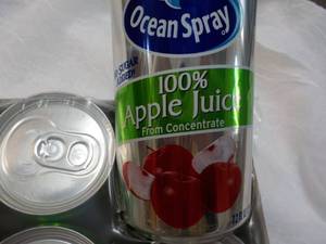 lot 244 image: 24 x 7.2 oz cans Ocean Spray Apple Juice best date 092023