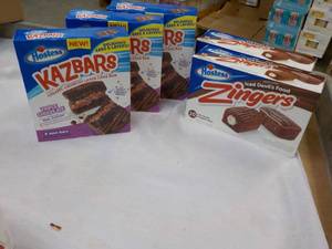 lot 287 image: 5 boxes Hostess Zingers and Kazbars...