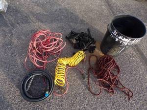 Pressure Washer Hose, Rope, Extension Cord Pail and more
