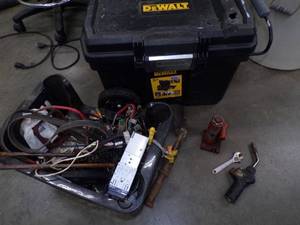 Large Tool Box on Wheels and Tools with Hardware
