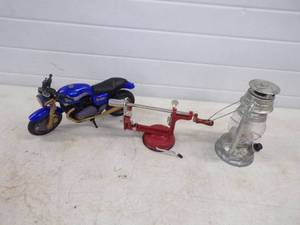 Apple Peeler, Motorcycle and Lantern