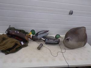 Duck Decoys with goose Bodies and bags